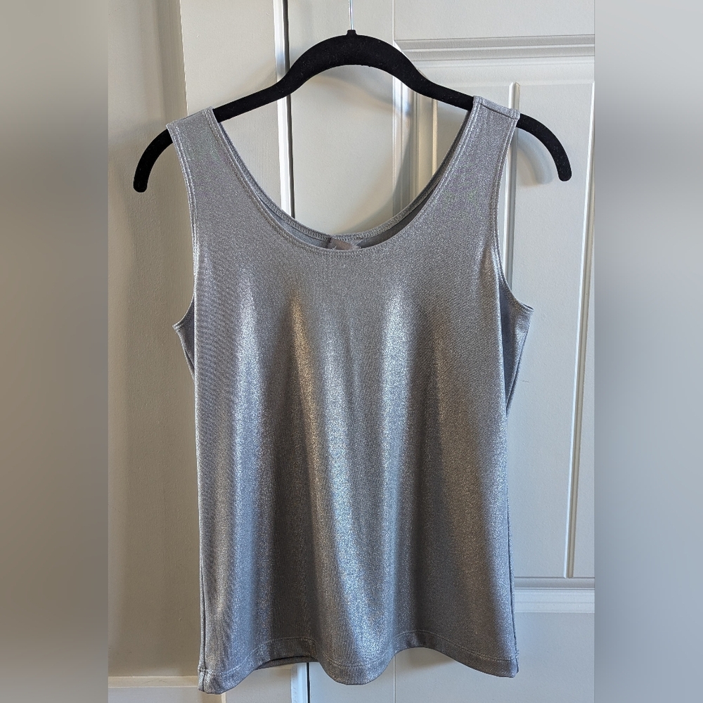 Chico's Shimmering Silver Tank Top